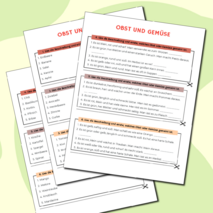 Карточки-пятиминутки по теме «Obst und Gemüse»