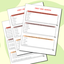 Карточки-пятиминутки по теме «Obst und Gemüse»