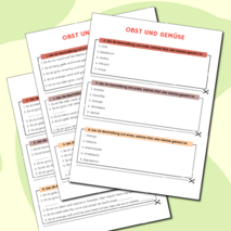 Карточки-пятиминутки по теме «Obst und Gemüse»