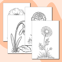 Набор раскрасок с цветами