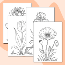 Набор раскрасок с цветами