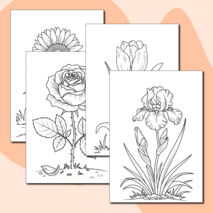 Набор раскрасок с цветами