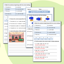 Prepositions of place (in, on, next to, between)