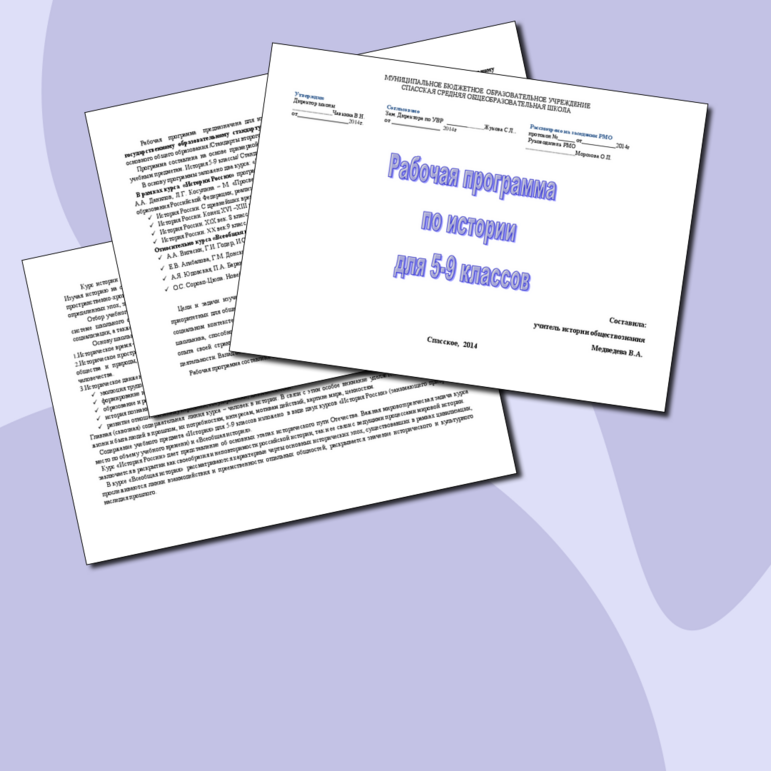 Рабочая программа по истории для 5-9 классов