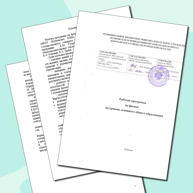 Рабочая программа по физике