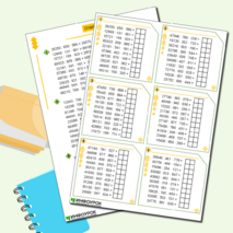 Карточки по математике «Умножение и деление многозначных чисел» (5 класс)