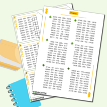 Карточки по математике «Умножение и деление многозначных чисел» (5 класс)