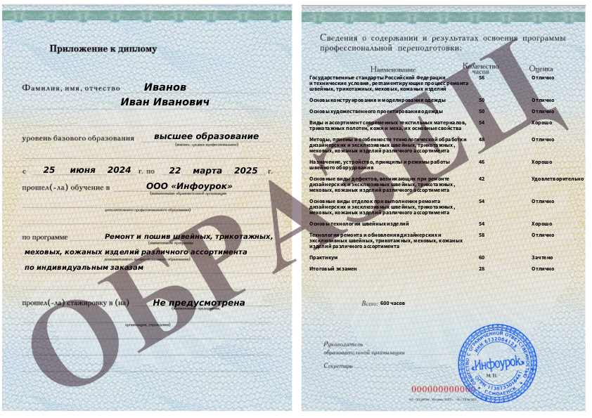 Приложение к диплому