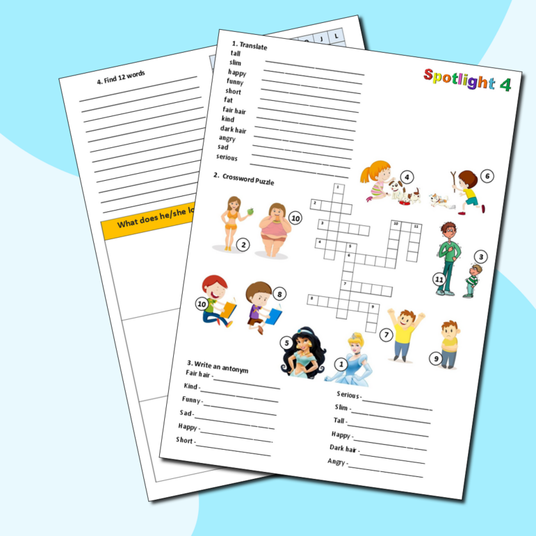 Worksheet Spotlight 4 Module 1a: методические материалы на Инфоурок