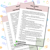 Рабочий лист по теме «Past Perfect vs Past Perfect Continuous»