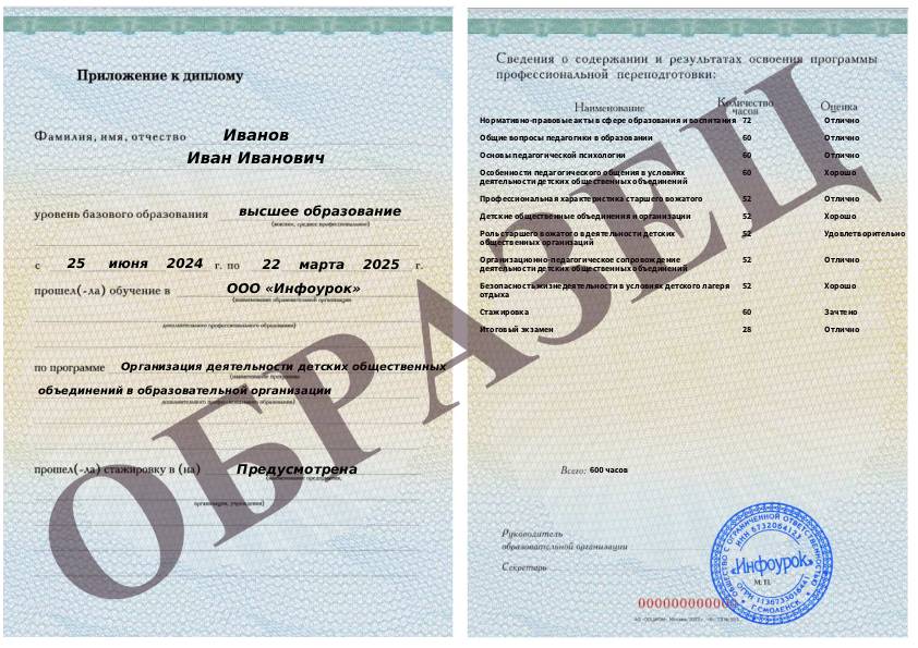 Приложение к диплому