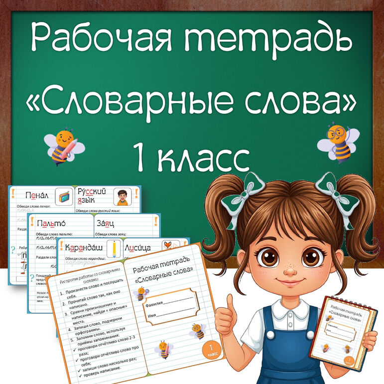 Рабочая тетрадь "Словарные слова" (1 класс)