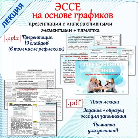 Лекция-объяснение «Эссе на основе графиков» (задание 38 письменной части ЕГЭ по английскому языку) Презентация + памятка для учеников (отредактировано в соответствии с демо-2026)