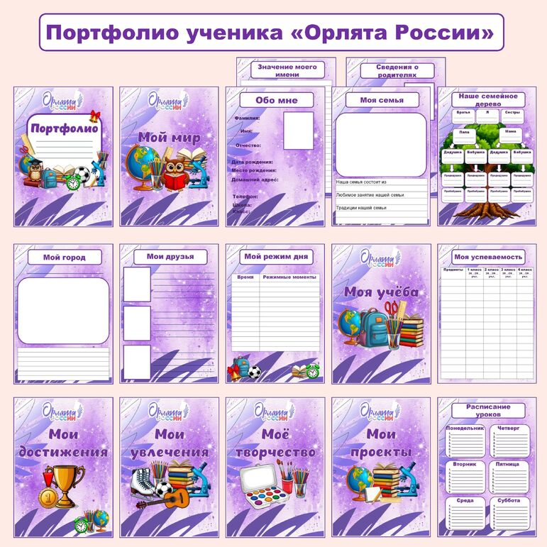 Портфолио ученика «Орлята России». Портфолио ученика начальных классов