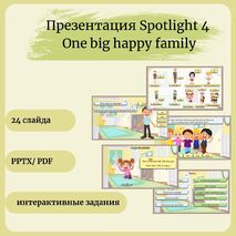 Презентация к уроку английского языка, Spotlight-4, урок 1A, One big happy family