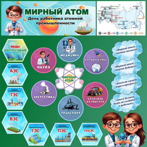Оформление «Мирный атом. День работника атомной промышленности». 28 сентября