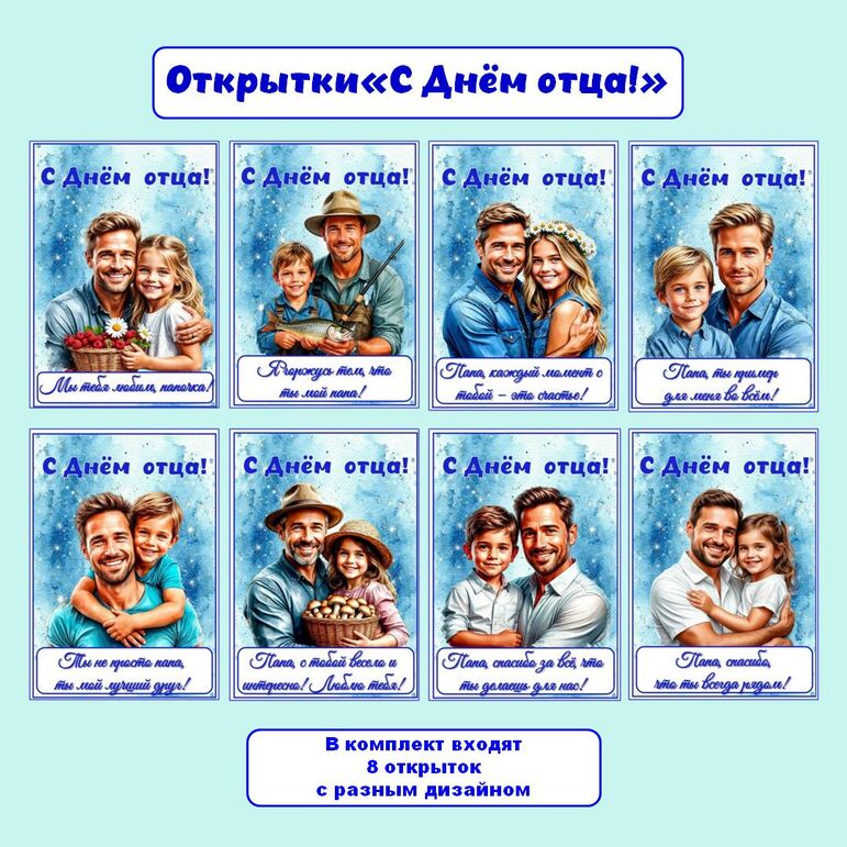 Открытки «С днём отца!», открытки на день отца