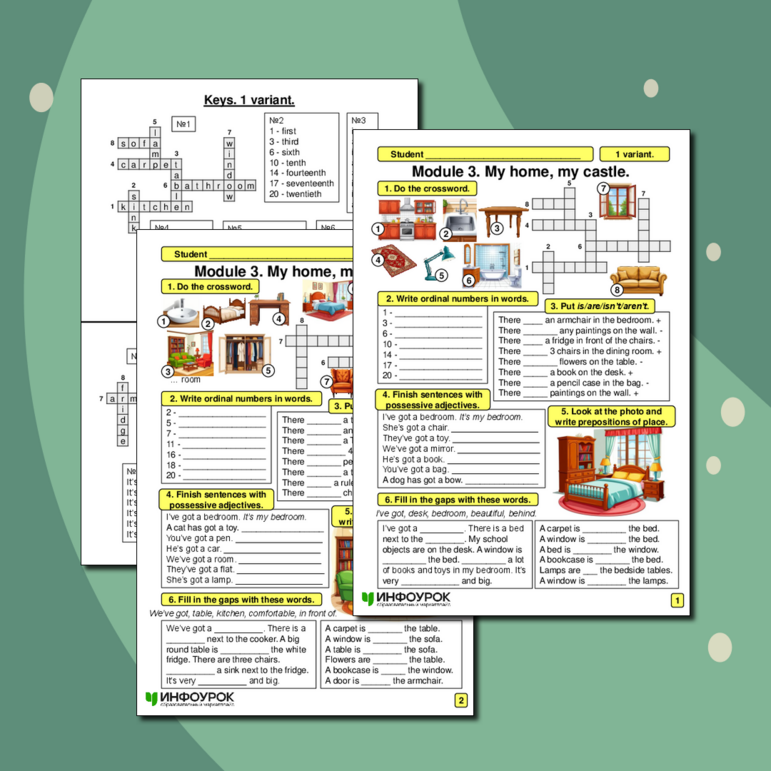 «Рабочий лист по английскому языку УМК Spotlight 5 Module 3 My home, my ...