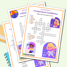 Комплект кроссвордов по английскому языку на тему: «Климат».