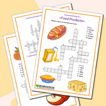 Комплект кроссвордов по английскому языку на тему «Food. Crossword».