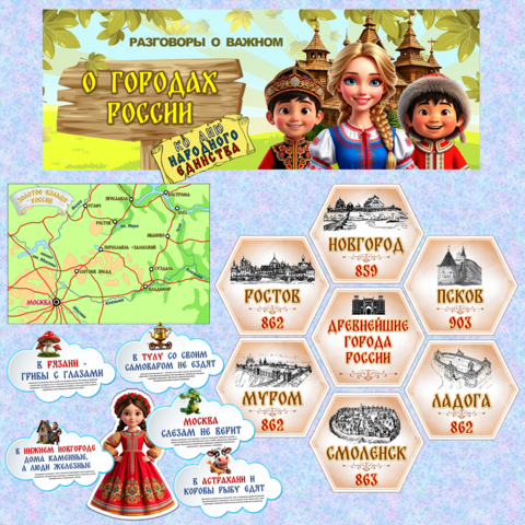 Оформление «О городах России. Ко Дню народного единства». Разговоры о важном. 20 октября