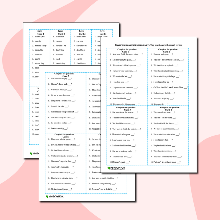 Modal Tag Questions Тренажёр по английскому языку «Tag-Questions with modal verbs»