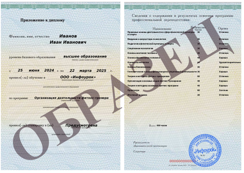 Приложение к диплому