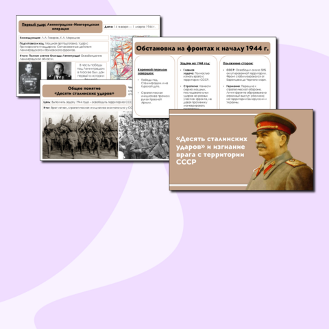 Презентация на тему: «Десять сталинских ударов» и изгнание врага с территории СССР.