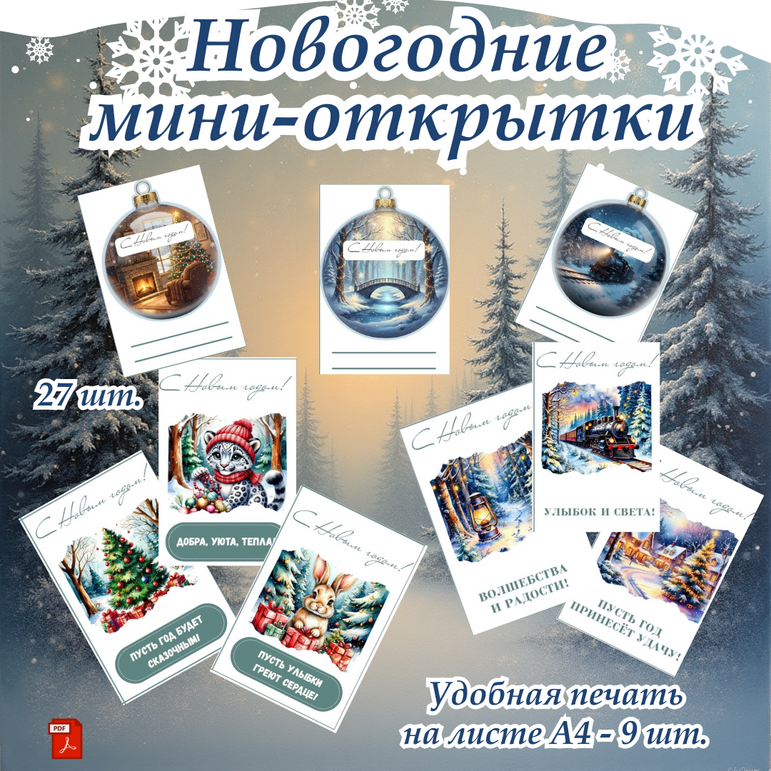 Новогодние мини-открытки
