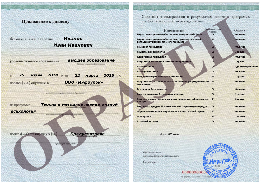 Приложение к диплому