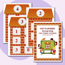 Обучающие плакаты «Числовые домики» (состав числа до 10)