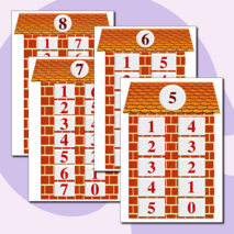 Обучающие плакаты «Числовые домики» (состав числа до 10)