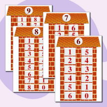 Обучающие плакаты «Числовые домики» (состав числа до 10)