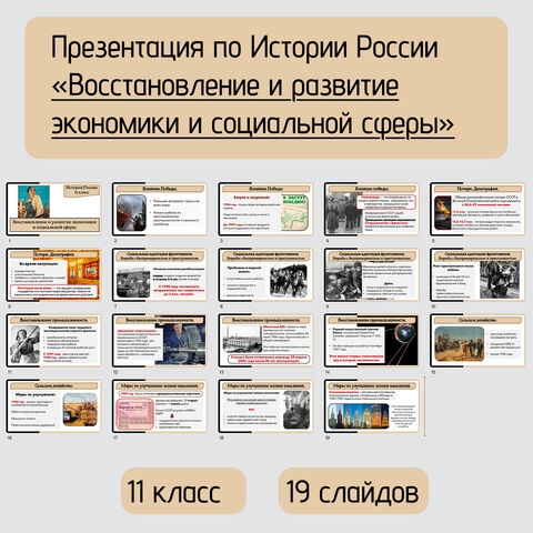 Презентация по Истории России 11 класс «Восстановление и развитие экономики и социальной сферы» В.Р. Мединский и А.В. Торкунов