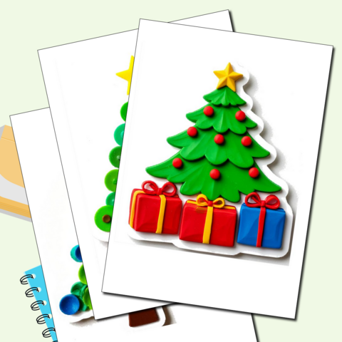 Шаблон пластилинографики «Новогодняя ёлочка»