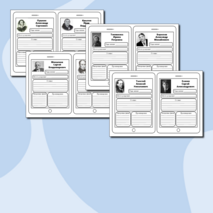 Вклейки биографии писателей. Литературное чтение. 2 класс.