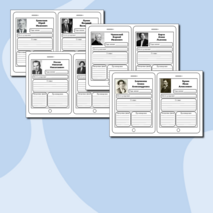 Вклейки биографии писателей. Литературное чтение. 2 класс.