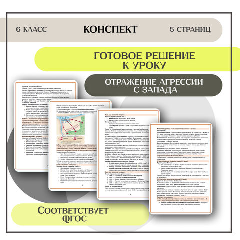 Конспект урока: «Отражение агрессии с запада» (В. Р. Мединский)