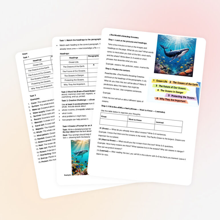 «The World’s Amazing Oceans» Starlight 6 Module 5i