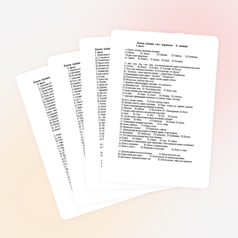 Қазақ тілінен тест жұмыстары