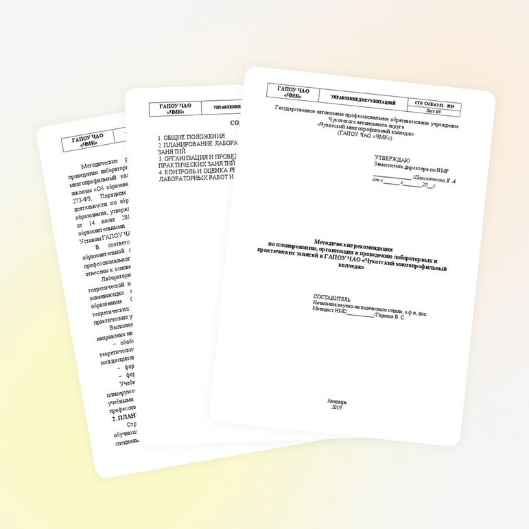 Методические рекомендации по проведению практических занятий