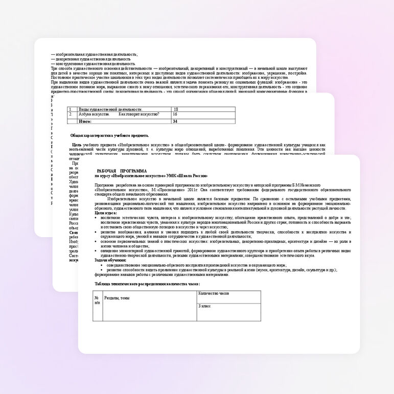 РАБОЧАЯ ПРОГРАММА по курсу «Изобразительное искусство» УМК «Школа России»