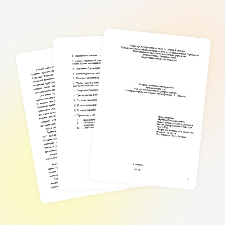 Авторская педагогическая разработка адаптационного типа «Инструктор-проводник спортивного туризма» (2-хгодичная программа обучения для профильных 10-11 классов)