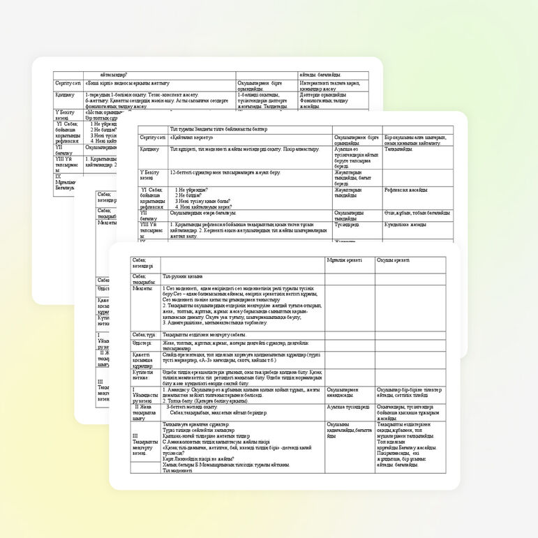 Қазақ тілінен 10-сыныпқа арналған қысқа мерзімді сабақ жоспарлар топтамасы