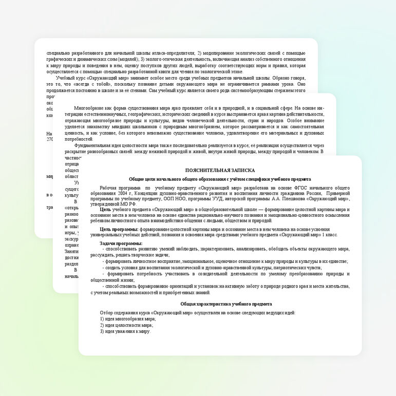 Рабочая программа по учебному предмету «Окружающий мир» 1 класс