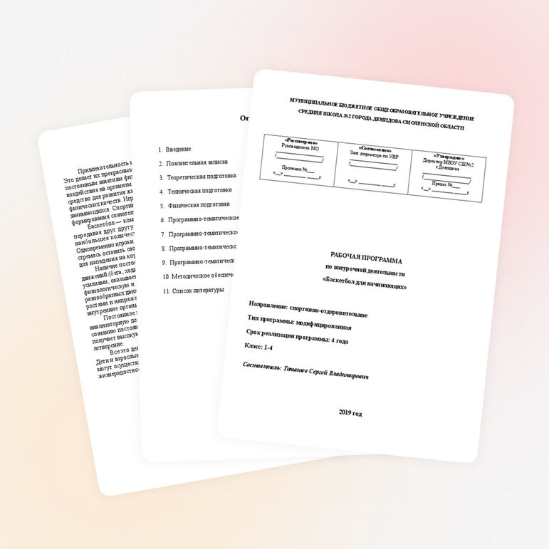 Программа "Баскетбол для начинающих"