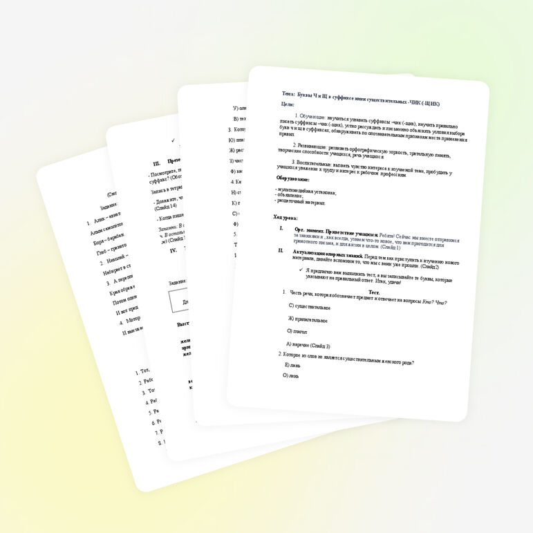 Урок русского языка по теме: «Буквы Ч и Щ в суффиксе имен существительных -ЧИК (-ЩИК)»