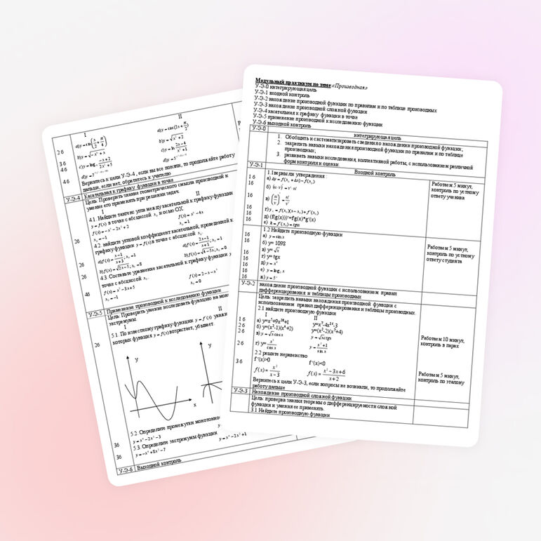Обобщающий урок по теме "Производная и ее применение"