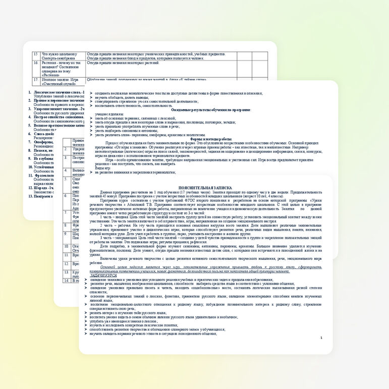 Курс по русскому языку уроки речевого творчества