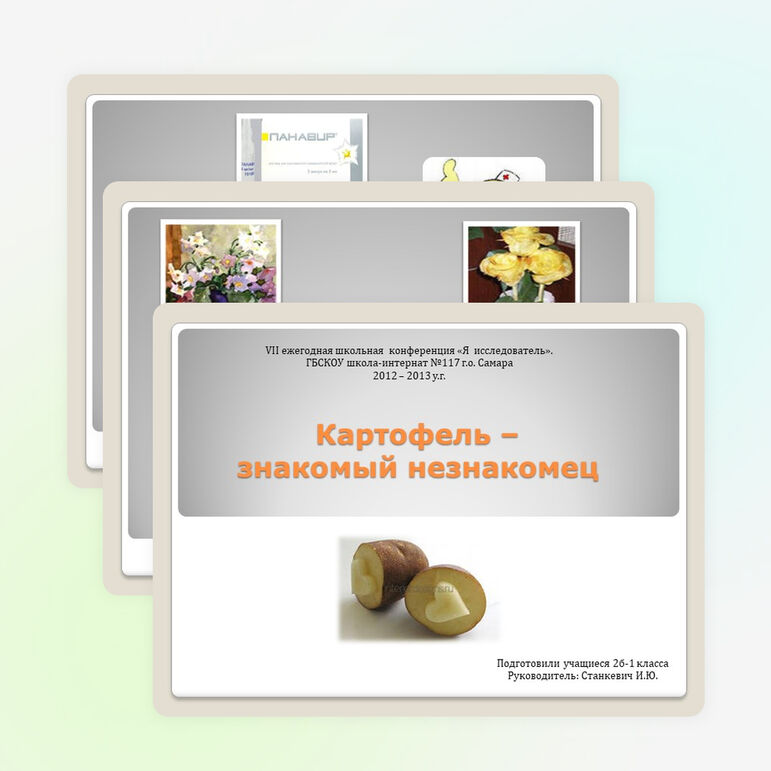 Презентация проекта "Картофель знакомый незнакомец"